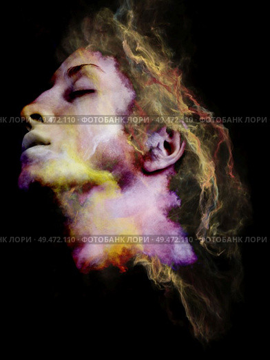 My Demon Angel Woman series. Portrait of a young woman with surreal elements on the subject of female nature, inner world and human drama. Стоковое фото, агентство Ingram Publishing / Фотобанк Лори