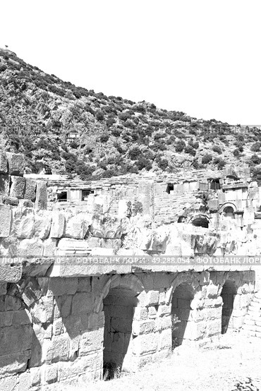 myra    in    turkey europe    old roman necropolis and indigenous tomb stone. Стоковое фото, агентство Ingram Publishing / Фотобанк Лори