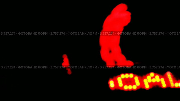 На экране бегущая строка, а также по кругу вращается надпись "Успех" Стоковое видео, видеограф Losevsky Pavel / Фотобанк Лори
