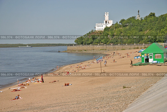 Набережная р. Амур (Хабаровск) (2008 год). Редакционное фото, фотограф Сергей Флоренцев / Фотобанк Лори