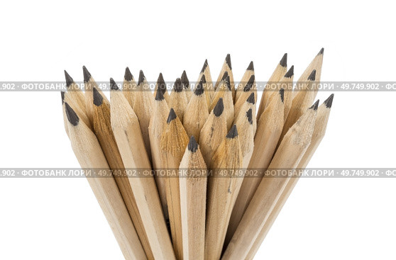Набор чертежных карандашей на белом фоне. A set of drawing pencils on a white background. Стоковое фото, фотограф Татьяна Д / Фотобанк Лори