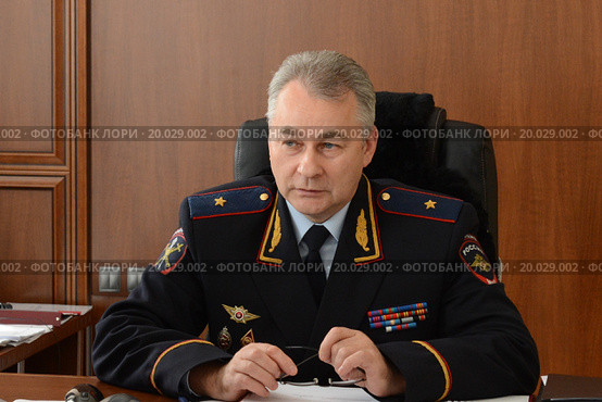 Начальник ГУ МВД России по Ростовской области генерал-майор полиции Андрей Ларионов (2014 год). Редакционное фото, фотограф Free Wind / Фотобанк Лори