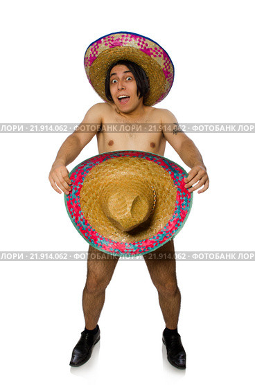 Naked mexican man isolated on white. Стоковое фото, фотограф Elnur / Фотобанк Лори