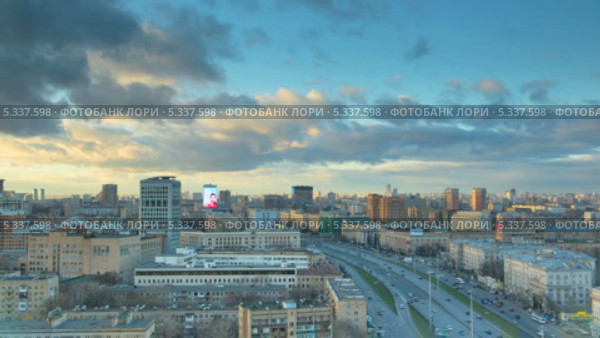 Наступление вечера в Москве, таймлапс (2013 год). Стоковое видео, видеограф Liseykina / Фотобанк Лори