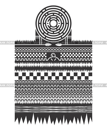 native american pattern vector graphic art illustration. Стоковая иллюстрация, агентство Ingram Publishing / Фотобанк Лори