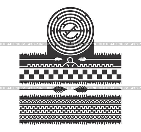 native american pattern vector graphic art illustration. Стоковая иллюстрация, агентство Ingram Publishing / Фотобанк Лори