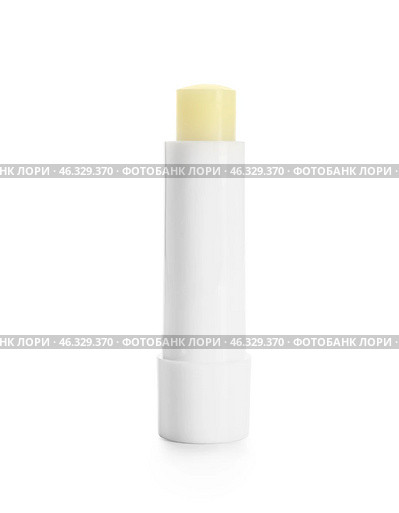 Natural lip balm on white background. Стоковое фото, фотограф Pixel_shot / Фотобанк Лори