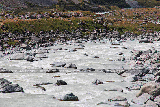 Nature of Hooker valley, New Zealand. Стоковое фото, фотограф Сергей Стрелков / Фотобанк Лори