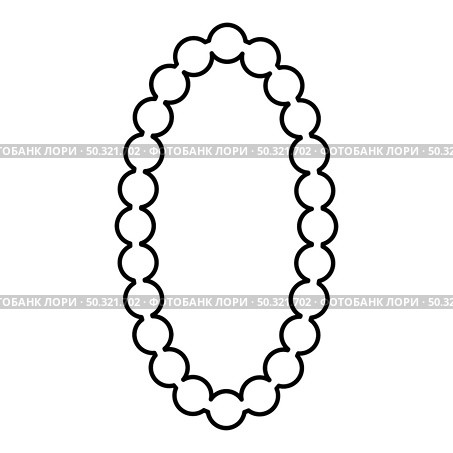 Necklace pearl Jewelry with pearl Bead Bijouterie Adornment contour outline icon black color vector illustration flat style simple image. Necklace pearl Jewelry with pearl Bead Bijouterie Adornment contour outline icon black color vector illustration flat style image. Стоковая иллюстрация, агентство Ingram Publishing / Фотобанк Лори