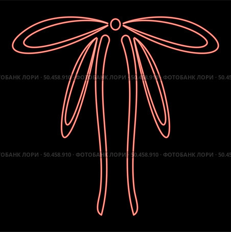 Neon bow with ribbons Adornment packing concept Tape curl bow gift decorative present red color vector illustration image flat style light. Neon bow with ribbons Adornment packing concept Tape curl bow gift decorative present red color vector illustration image flat style. Стоковая иллюстрация, агентство Ingram Publishing / Фотобанк Лори