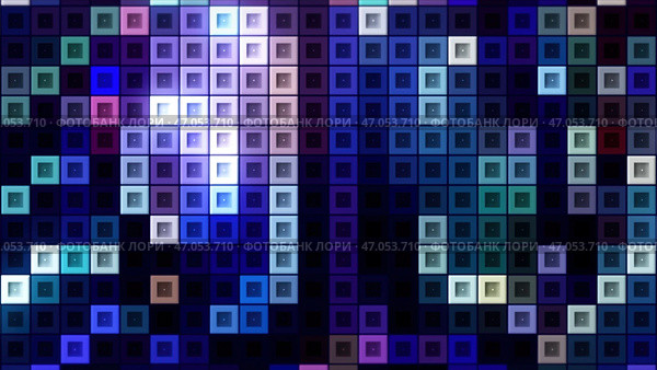 Neon bright purple cubes shimmer with different colors . Стоковая иллюстрация, иллюстратор David Kashakhi / Фотобанк Лори