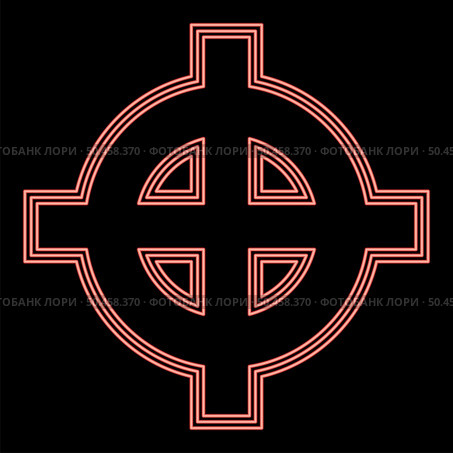 Neon celtic cross white superiority red color vector illustration image flat style light. Neon celtic cross white superiority red color vector illustration image flat style. Стоковая иллюстрация, агентство Ingram Publishing / Фотобанк Лори