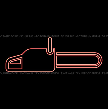 Neon chainsaw Petrol chain saw Lumberjack tool red color vector illustration image flat style light. Neon chainsaw Petrol chain saw Lumberjack tool red color vector illustration image flat style. Стоковая иллюстрация, агентство Ingram Publishing / Фотобанк Лори