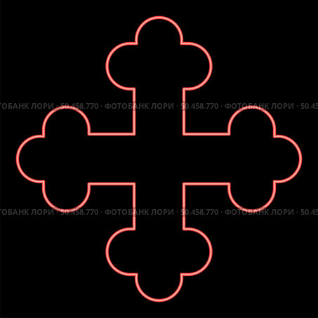 Neon cross trefoil shamrock Cross monogram Religious cross red color vector illustration image flat style light. Neon cross trefoil shamrock Cross monogram Religious cross red color vector illustration image flat style. Стоковая иллюстрация, агентство Ingram Publishing / Фотобанк Лори