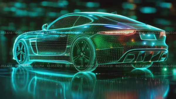 Neon green moving car. Bio fuel in tech futuristic style. Alternative clean energy for electric car with light effect. vehicle in neon style on a green background. Стоковое AI-видео, аниматор Ирина Михайличенко / Фотобанк Лори