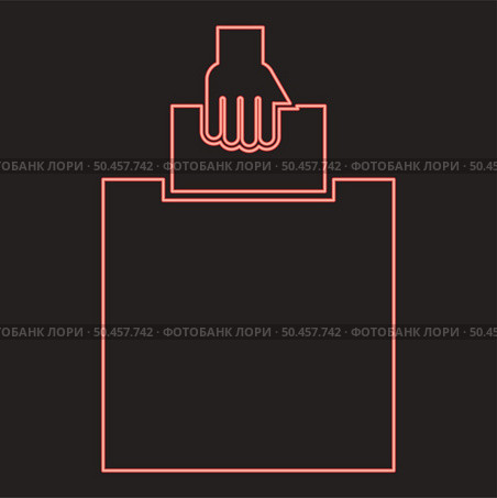 Neon hand puts a blank in a box for suggestion the voter throws a ticket red color vector illustration image flat style light. Neon hand puts a blank in a box for suggestion the voter throws a ticket red color vector illustration image flat style. Стоковая иллюстрация, агентство Ingram Publishing / Фотобанк Лори