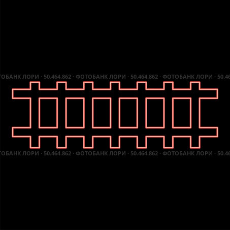 Neon rail rails Railroad Railway Train track red color vector illustration image flat style light. Neon rail rails Railroad Railway Train track red color vector illustration image flat style. Стоковая иллюстрация, агентство Ingram Publishing / Фотобанк Лори