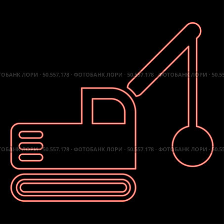 Neon sloopkraan building machine demolish wrecking ball crane truck red color vector illustration image flat style light. Neon sloopkraan building machine demolish wrecking ball crane truck red color vector illustration image flat style. Стоковая иллюстрация, агентство Ingram Publishing / Фотобанк Лори