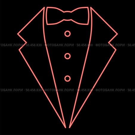 Neon symbol service dinner jacket bow Tuxedo concept Tux sign Butler gentleman idea Waiter suit red color vector illustration image flat style light. Neon symbol service dinner jacket bow Tuxedo concept Tux sign Butler gentleman idea Waiter suit red color vector illustration image flat style. Стоковая иллюстрация, агентство Ingram Publishing / Фотобанк Лори