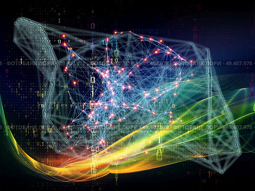 Network series. Creative arrangement of connected abstract elements as a concept metaphor on subject of networking, science, education and modern technology. Стоковое фото, агентство Ingram Publishing / Фотобанк Лори