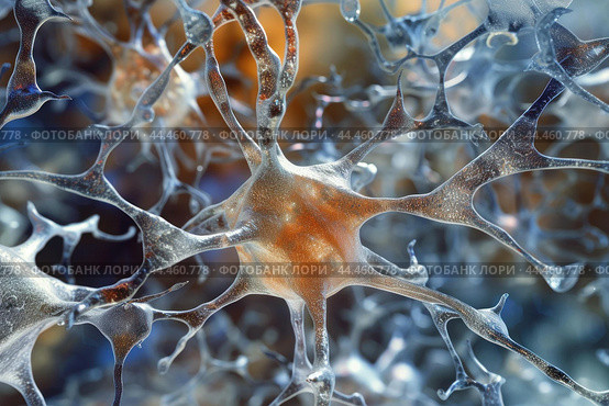 Neural network close-up 3d illustration. Стоковое AI-изображение, AI-художник Иван Рябоконь / Фотобанк Лори