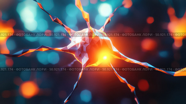 neuroplasticity blinking neuron ai generated. Стоковое AI-изображение, AI-художник Vectorwin / Фотобанк Лори