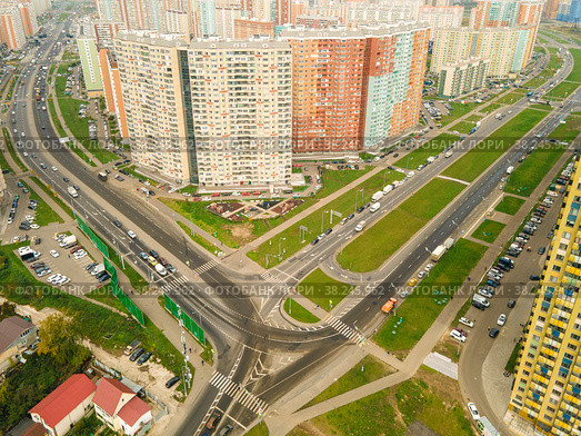 New residential area Nekrasovka on the outskirts of Moscow. Moscow 12.08.2021. Редакционное фото, фотограф Ярославский Максим / Фотобанк Лори