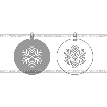 New Year ball toy. Christmas ball or Xmas bauble. New Year ball toy. Christmas ball or Xmas bauble icon. It is grey set . Стоковая иллюстрация, агентство Ingram Publishing / Фотобанк Лори