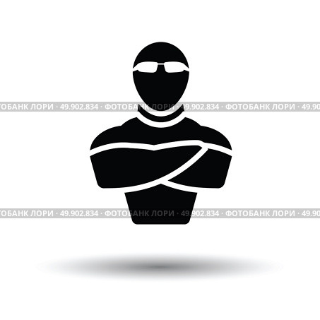 Night club security icon. White background with shadow design. Vector illustration. Стоковая иллюстрация, агентство Ingram Publishing / Фотобанк Лори