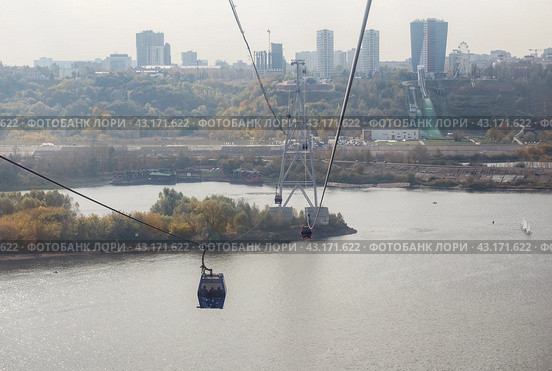 Nizhny Novgorod Cableway (2023 год). Редакционное фото, фотограф Юлия Бабкина / Фотобанк Лори