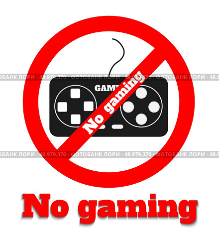 No gaming icon warning symbol on white. Стоковая иллюстрация, агентство Ingram Publishing / Фотобанк Лори