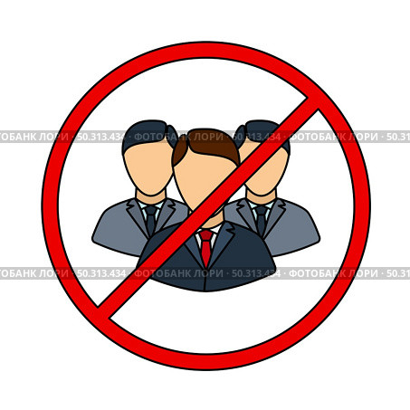 No Meeting Icon. Editable Outline With Color Fill Design. Vector Illustration. Стоковая иллюстрация, агентство Ingram Publishing / Фотобанк Лори