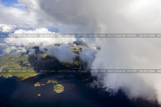 Norwegian landscapes in flight heights. Стоковое фото, фотограф Некрасов Андрей / Фотобанк Лори