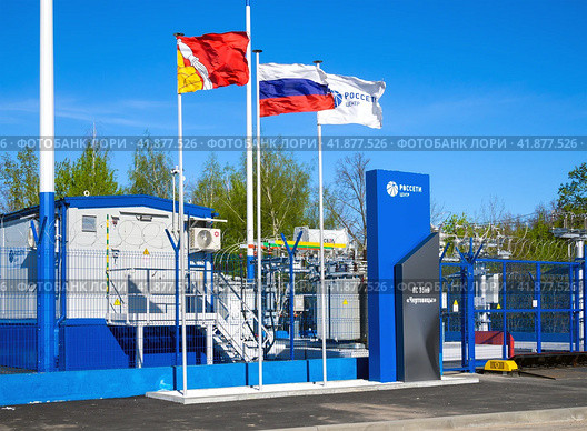 Новая современная подстанция компании "Россети-центр", поселок Чертовицы Воронежской области (2023 год). Редакционное фото, фотограф Вячеслав Палес / Фотобанк Лори