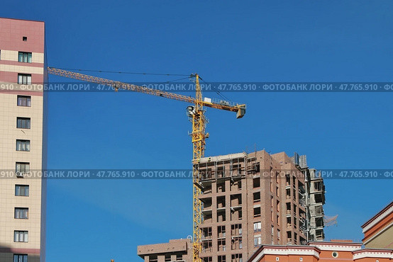 Новостройка в жилом массиве. Казань, Россия. Стоковое фото, фотограф Вадим Хомяков / Фотобанк Лори