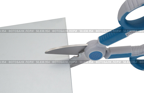 Ножницы по металлу на белом фоне. Metal scissors on white background. Стоковое фото, фотограф Татьяна Д / Фотобанк Лори