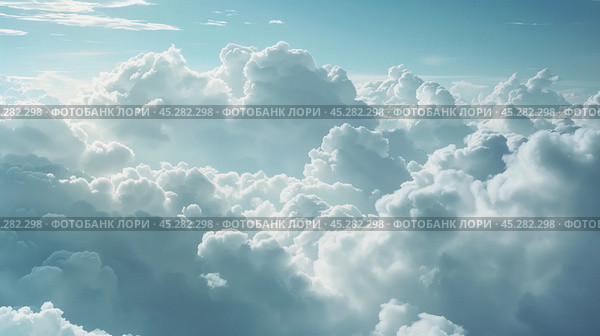 Облачное синее небо. Стоковое AI-изображение, AI-художник Александр Жуков / Фотобанк Лори