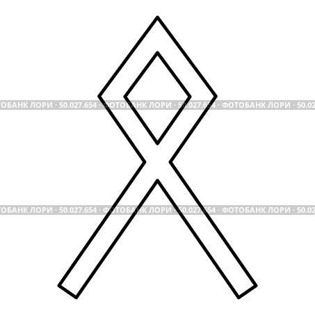 Odal Othil rune Othala symbol estate heritage sign icon black color vector illustration flat style simple image. Стоковая иллюстрация, агентство Ingram Publishing / Фотобанк Лори