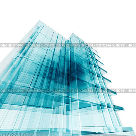 Office building construction 3d rendering. Office building. Architecture design and 3d rendering model my own. Office building construction 3d rendering. Стоковое фото, агентство Ingram Publishing / Фотобанк Лори