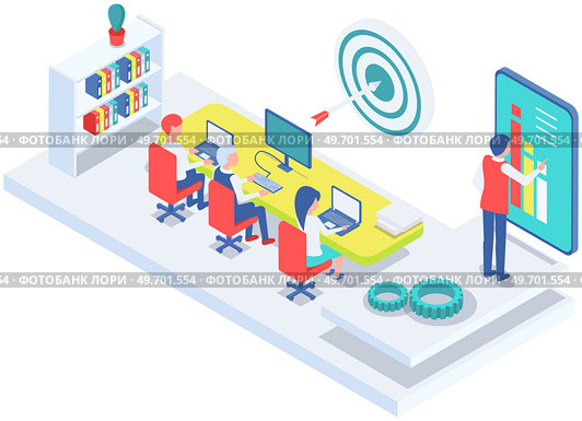 Office staff, work and communication. Head and subordinates. Various workers, managers team. Top managers employees of different levels. Office workers. Co-workers. Colleagues discuss project teamwork. Office workers. Co-workers. Colleagues discuss project teamwork. Office staff work and communication. Стоковая иллюстрация, агентство Ingram Publishing / Фотобанк Лори