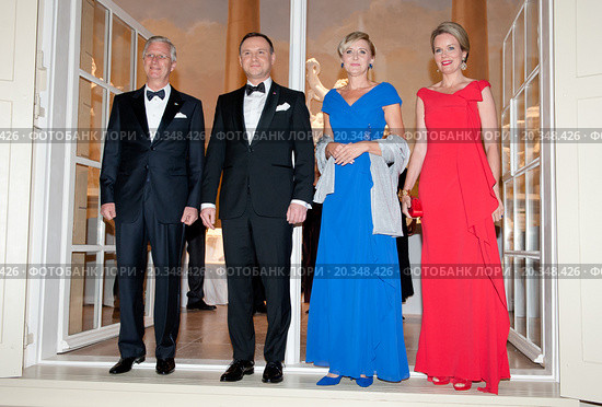 Official visit to Poland paid by His Majesty the King of the Belgians and Her Majesty the Queen of the Belgians. Reception hosted by His Majesty the King of the Belgians and Her Royal Majesty the Queen of Belgium. Редакционное фото, агентство BE&W Photo / Фотобанк Лори