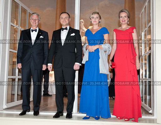 Official visit to Poland paid by His Majesty the King of the Belgians and Her Majesty the Queen of the Belgians. Reception hosted by His Majesty the King of the Belgians and Her Royal Majesty the Queen of Belgium. Редакционное фото, агентство BE&W Photo / Фотобанк Лори
