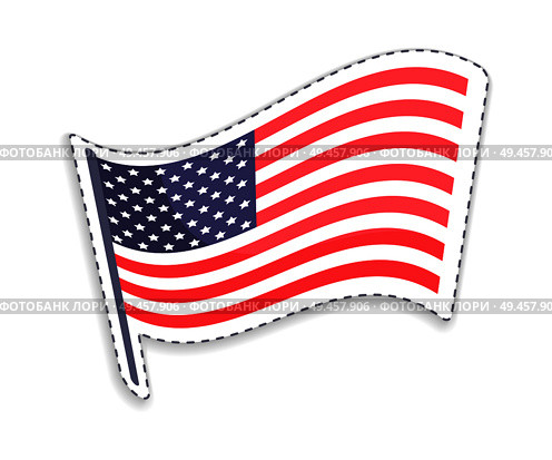 Old Glory on wooden pole, USA flag of rectangular shape, patriotic and democratic symbol of country, Grand Union, isolated on vector illustration. Old Glory on Pole USA Flag Vector Illustration. Стоковая иллюстрация, агентство Ingram Publishing / Фотобанк Лори