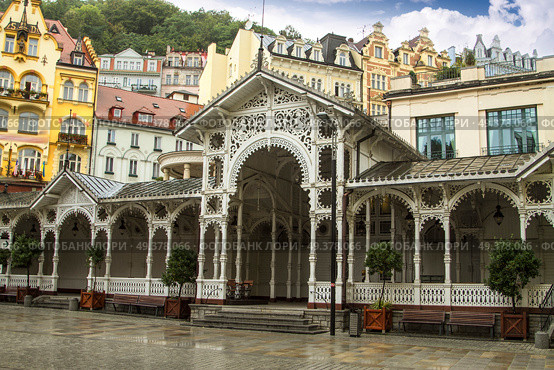 old streets in the Czech city of Karlovy Vary. Стоковое фото, агентство Ingram Publishing / Фотобанк Лори