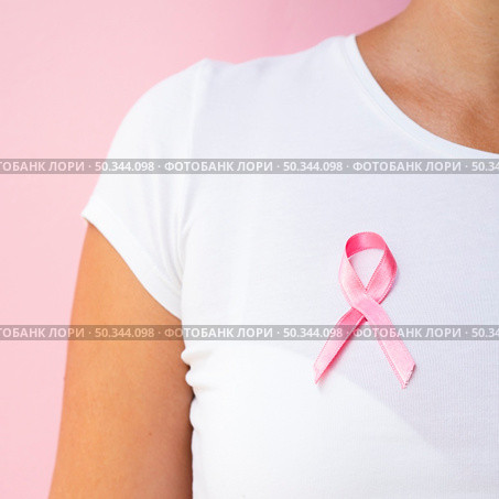 OLYMPUS DIGITAL CAMERA. close up person with awareness ribbon. Стоковое фото, агентство Ingram Publishing / Фотобанк Лори