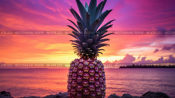 orange summer pineapple fruit ai generated. Стоковое AI-изображение, AI-художник Vectorwin / Фотобанк Лори