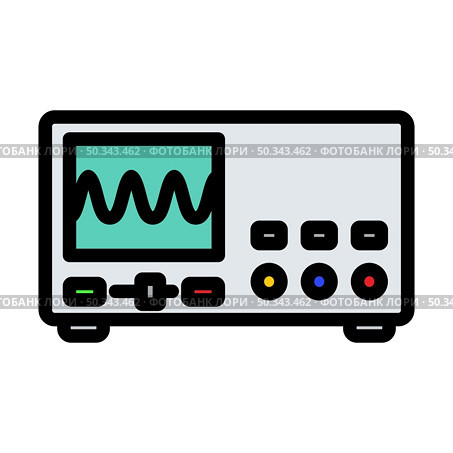 Oscilloscope Icon. Editable Bold Outline With Color Fill Design. Vector Illustration. Стоковая иллюстрация, агентство Ingram Publishing / Фотобанк Лори