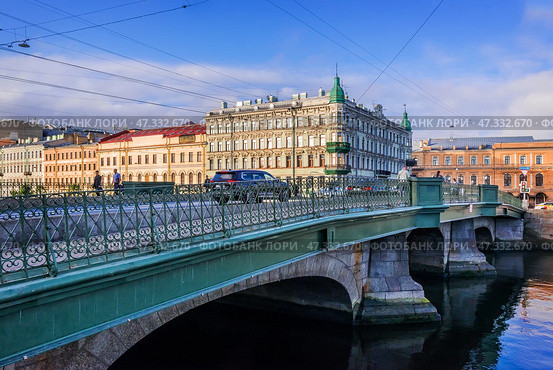 Особняк Мусина-Пушкина, доходный дом Фокина, мост Белинского, река Фонтанка, Санкт-Петербург. Редакционное фото, фотограф Baturina Yuliya / Фотобанк Лори