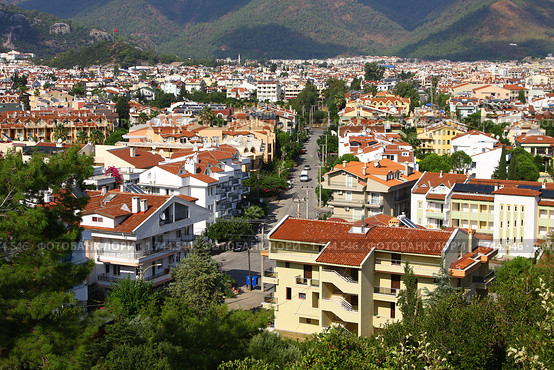 Отели на побережье, курортный город Мармарис (2009 год). Стоковое фото, фотограф ElenArt / Фотобанк Лори