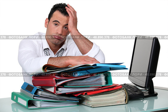 Overworked office worker. Стоковое фото, агентство Ingram Publishing / Фотобанк Лори
